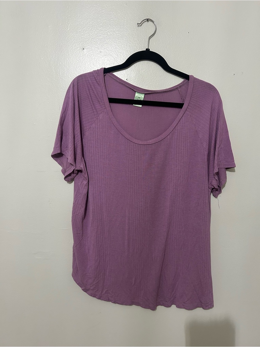 HONEYDEW | Muted Dusty Purple Sleeve Scoop Neck Loungewear Top, Size XL